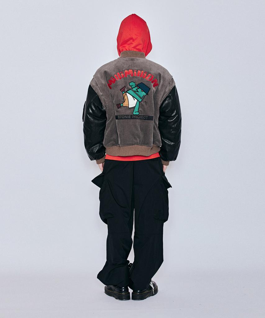 Millimillion Mudstone Corduroy Ma-1 Jacket J07- Gray