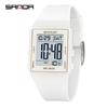 SANDA Women's Casual Digital Watches LED Lighting Stopwatch Alarm Clock Time Display 3ATM Waterproof Lady Elegant Watches 6363