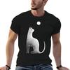 Ghost Cat And Moon In Black And White Tshirt Unisex T Shirt Summer Tops Unisexs Cotton Tshirt