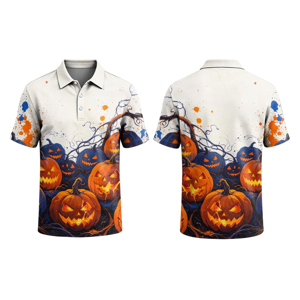 Men's Halloween Printed Short Sleeve T-Shirt for Casual Daily Wear