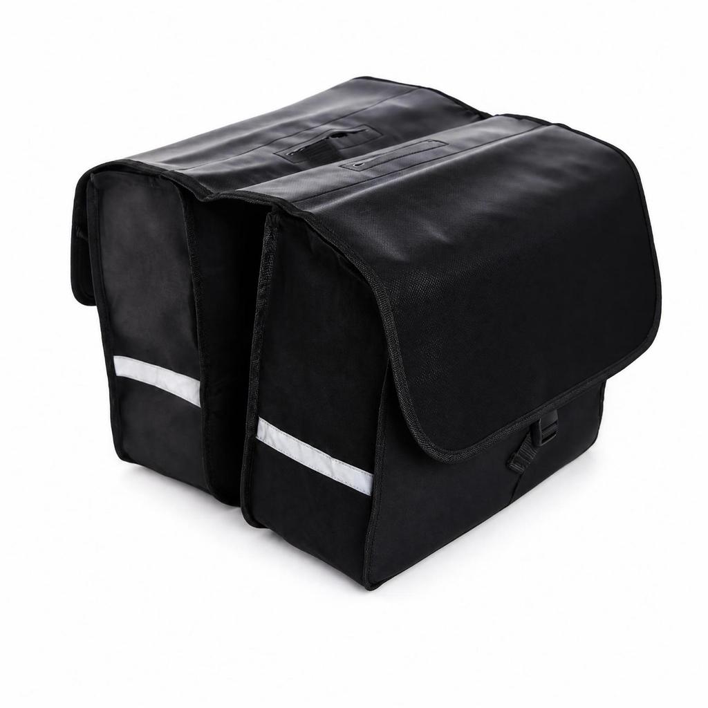 Rear Double Pannier Reinforced Textile Bike Bag StrapFixed