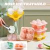 3D-Rosenblüten-Whisky-Eisball-Silikon-Eiswürfelform, DIY-Eiswürfelbereiter Küchenhelfer für Cocktails Getränke Hausbar