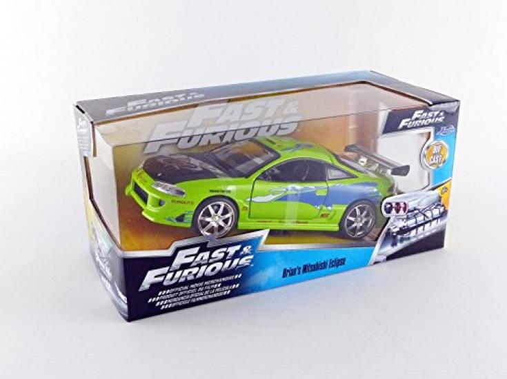Mitsubishi Eclipse Green Fast Movie by Jada 97603 Brian's "The & Furious" (2001) 1/24