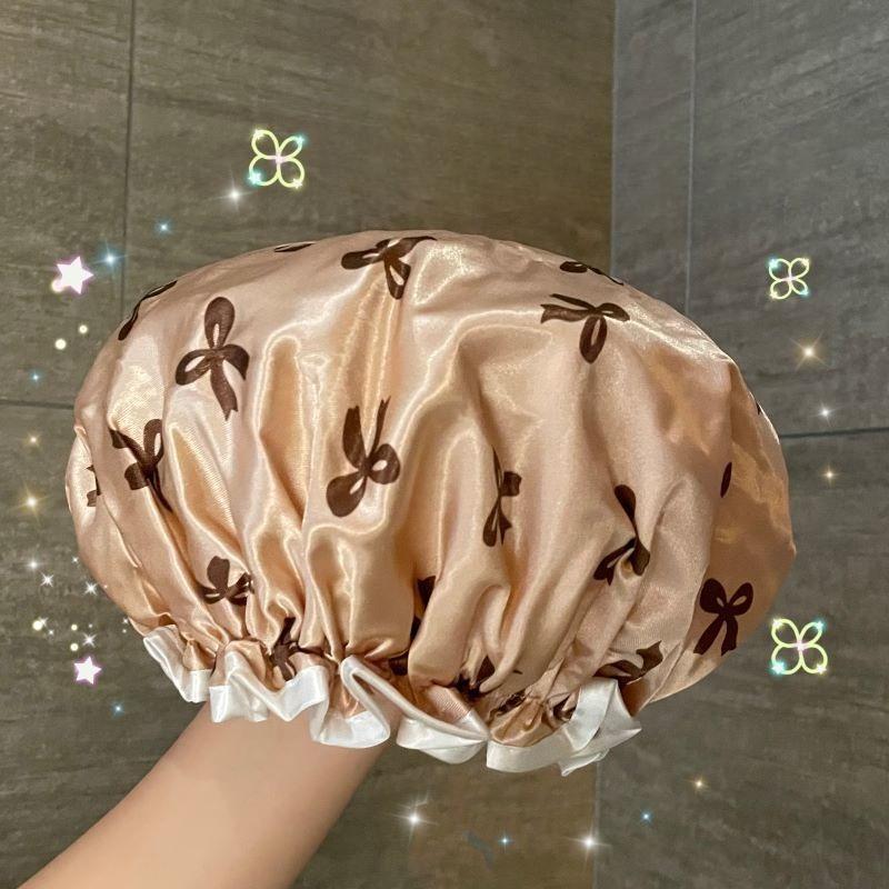 Colorful Reusable Shower Cap with Elastic Band Thicken Bathing Hat for Women Perfect for Hair Salon Bathing Accessory Waterproof