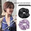 Korean Style Satin Pleated Scrunchie, High-End Hair Accessory, Gentle On Hair, Ponytail Holder for Women, Lu Si Style.