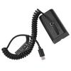 Type C to NP F550 Spring Power Cable Dummy Battery Power Adapter for Monitor Fill Light