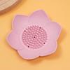 Lotus Design Silicone Soap Dish Self Draining Non-Slip Soap Holder Portable for Bathroom Kitchen Home Camping Use