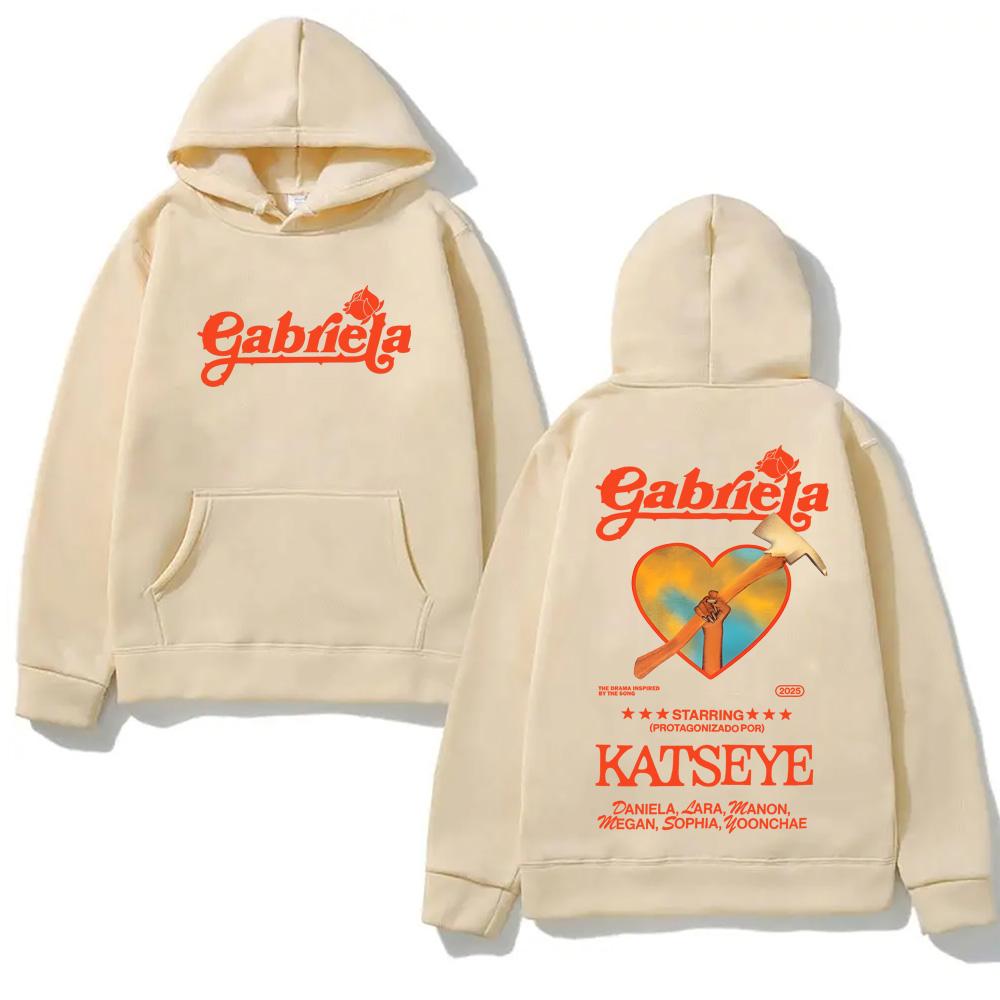 Katseye Gabriela 2026NEU Kapuzenpullover für Herbst Winter Ästhetik Sweatshirt mit Kapuze Lässige Fleece-Kleidung Lässiger Kapuzenpulli