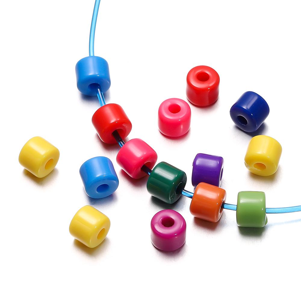 50/100pcs 5x6mm Acrylic Tube Beads Spacer Loose Bead for Necklace Bracelet Earrings Findings DIY Jewelry Making Accessories