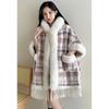 Mit Fleece gefütterter verdickter Schal Großer Pelzkragen Umhang Umhang Oberbekleidung Damen Herbst und Winter Neuankunft stilvolle Kapuzenoberbekleidung