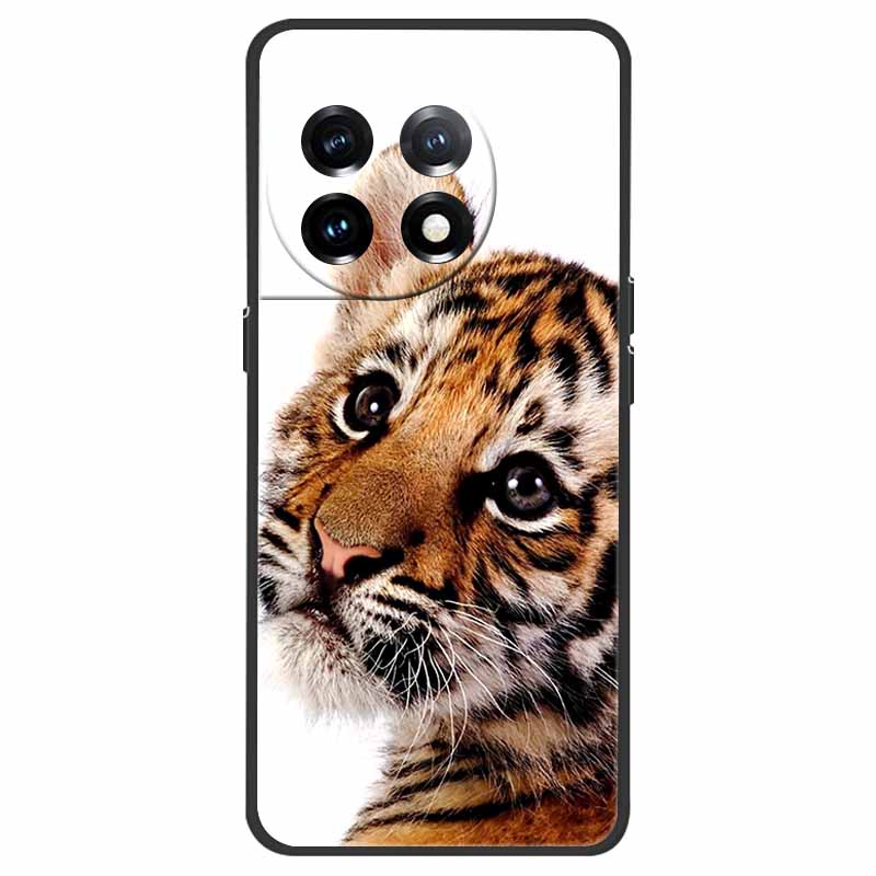 Für OnePlus 11 Hülle OnePlus11 5G Stoßfest Weiches Silikon TPU Rückseite für OnePlus 11 One Plus 11 5G Handyhüllen Niedliche Katze Wolf