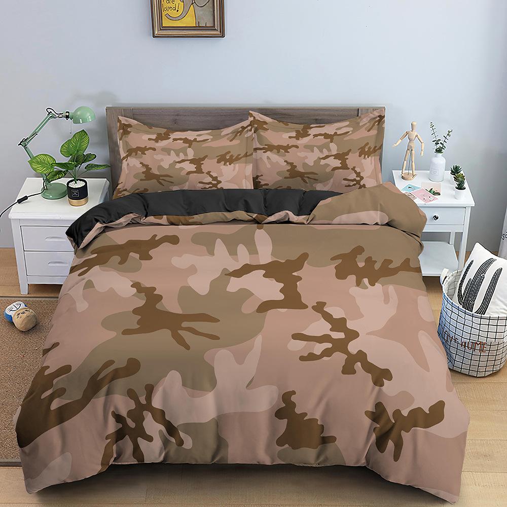 Classic Camouflage Pattern Bedding Three-Piece Quilt Cover