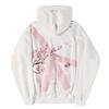 Cherry Blossom Print Hooded Sweatshirt Women - Stylish Streetwear With Cartoon Art Regular Fit Long Sleeve