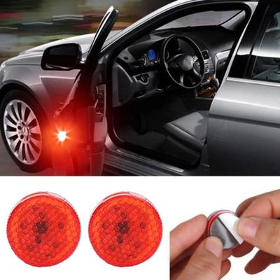 2 PCS Car Door Lights LED Car Opening Door Safety Warning Anti-collision Lights Red 3V Strobe Flashing Alarm Lights Universal