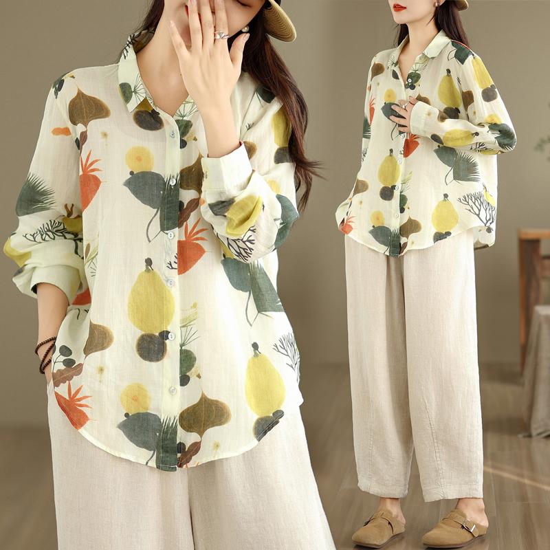 DIMANAF 2025 Women Blouse T-Shirt Vintage Fashion Casual Loose Tops Basic Tees