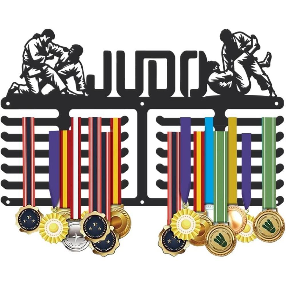 

Metal Sports Medal Hanger Wall Display Organizer Non Slip Award Ribbon Rack for Athletes Race Gifts