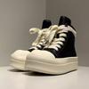 Black And White Thick-Soled Heightening Spring High-End Martin Boots High-Top Board Shoes Men'S And Women'S Couples Boots Side Zipper Tooling Boots