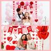 21Pcs Valentine's Day Decorations Set - Pre-Assembled BE MINE Banner with Heart Swirls & XOXO Garlands, Romantic Party Decor for Engagement Wedding