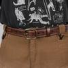 [TOURBON] Leather Belt for Men, Brown, Pin Buckle, Tool Belt, Work Belt, Everyday Use