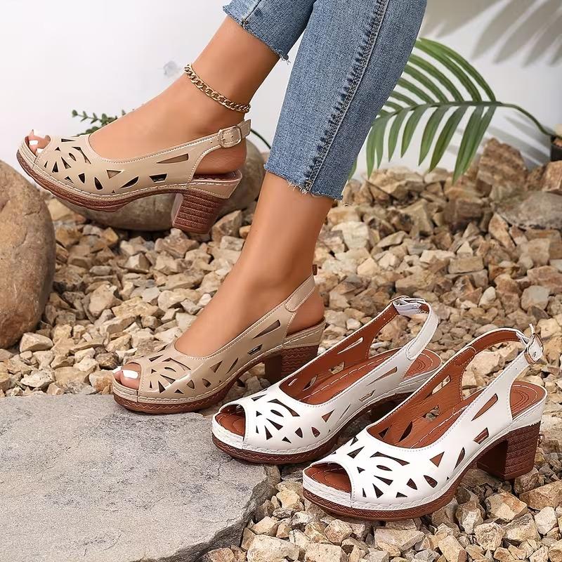 Fashionable Hot Selling Comfortable High-heeled Sandals Summer New Round Headed Elegant Fish Mouth Casual Sandals for Women