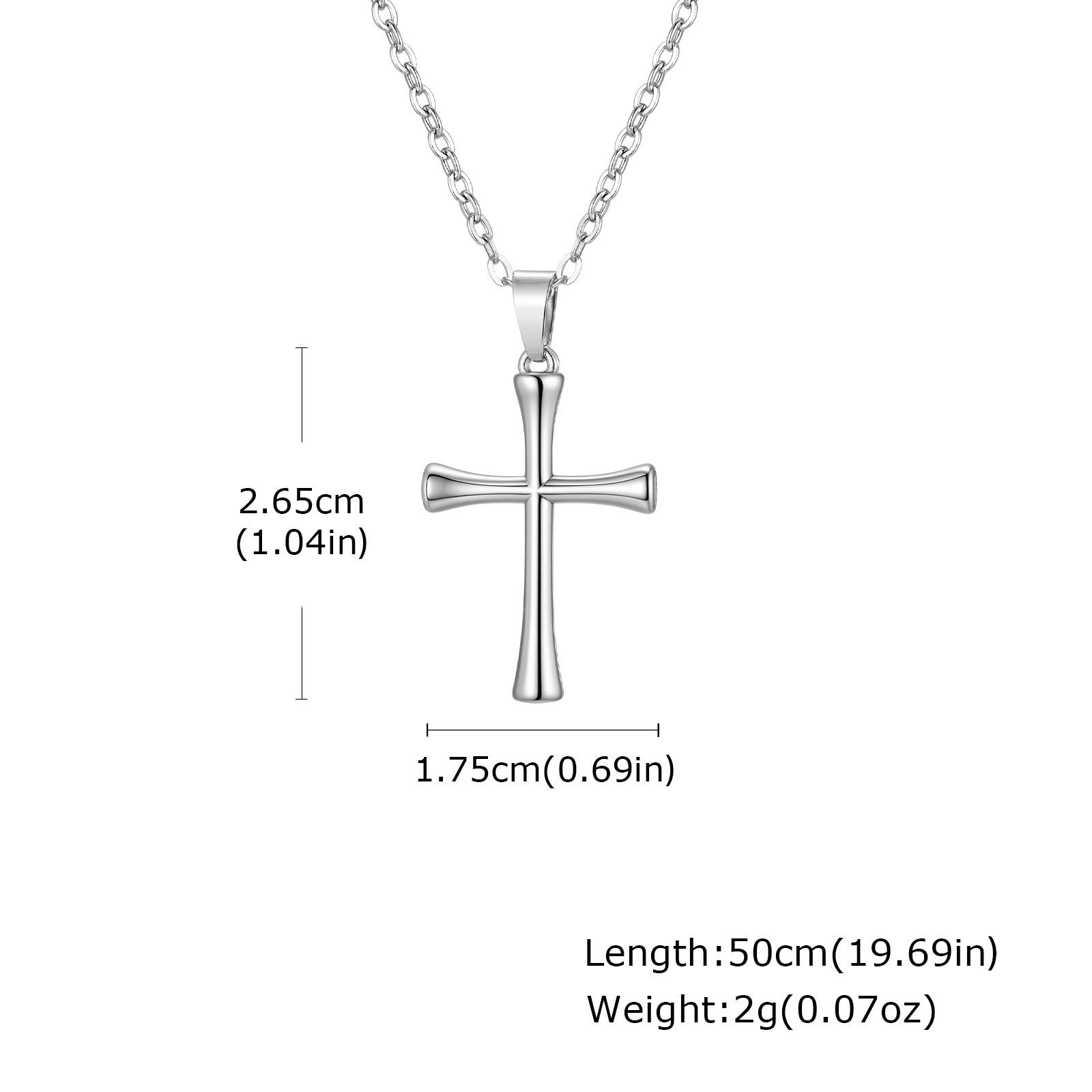 Минималистичное ожерелье-подвеска в виде креста из нержавеющей стали с витой цепочкой