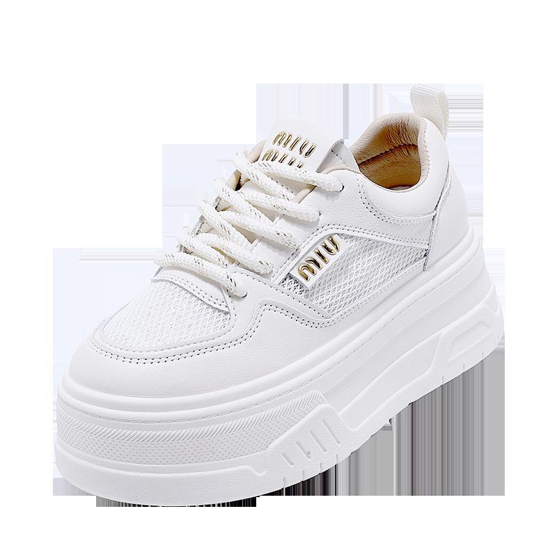 

Little white shoes women s summer single net breathable thick sole heightening casual shoes small versatile size 34 explosive muffin shoes 34 золотой