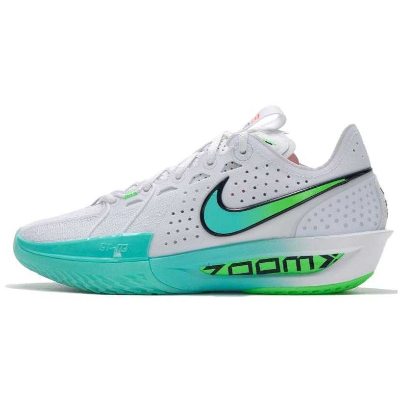 Nike G.T. Cut 3 Cushioning And Breathable Low Top Basketball Shoes Unisex White Green Basketball Shoes DV2918-107
