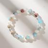 1 Piece Aura Quartz and Ocean Sediment Beaded Bracelet  Unisex  Homeopathic Crystal Jewelry  Brings Abundance  Prosperity