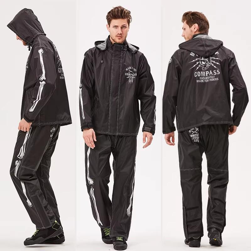 Men's Full-Body Waterproof Motorcycle Riding Suit - Rainproof, Touring, Split Type