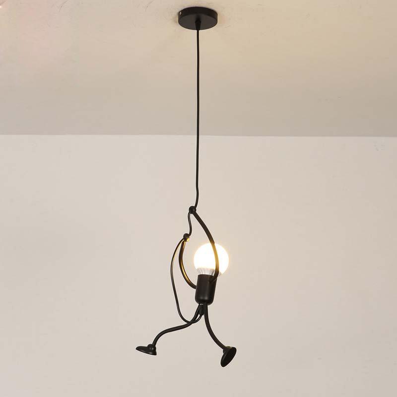 Modern Charming Hanging Chandelier Creative Iron People Lamp Elegant Hanger