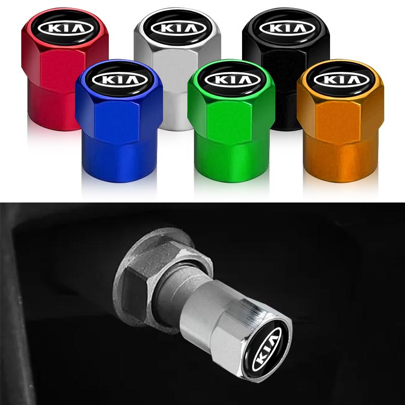 4Pcs/Set Badge Car Valve Stem Caps Cover Waterproof Car Styling For KIA Sportage Rio Ceed Proceed Sorento Picanto Optima Niro