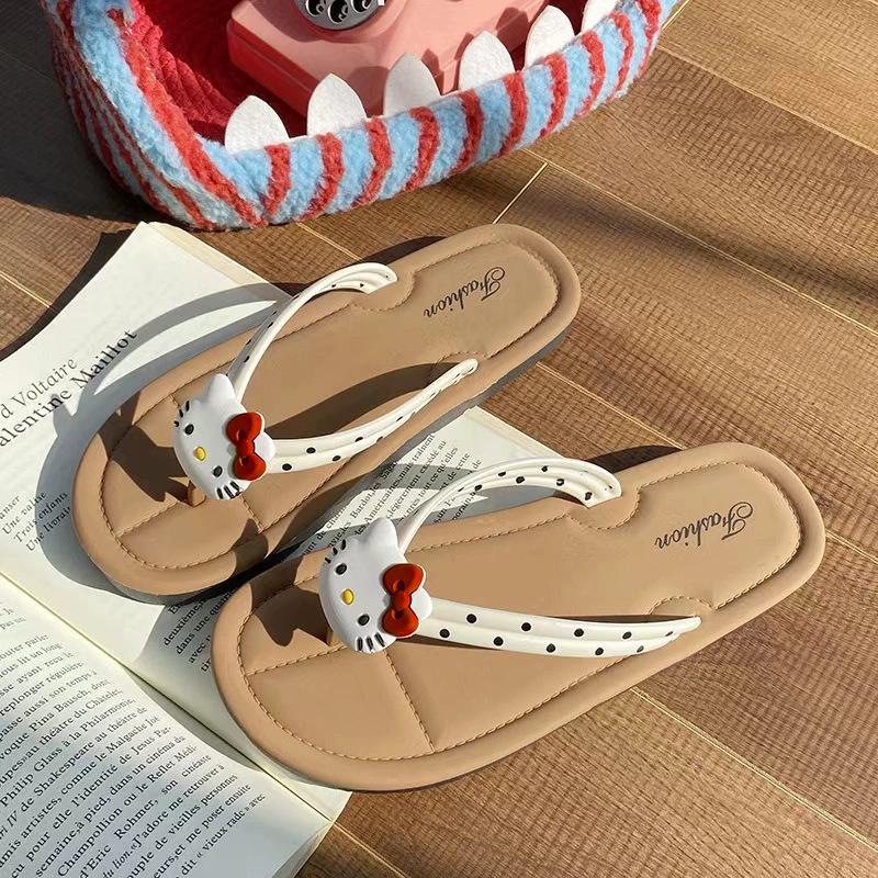 Sherry May Duffy Bear Women's Cute Cartoon Summer Flip-Flops, Soft Sole, Fashionable Ins Cool Slippers