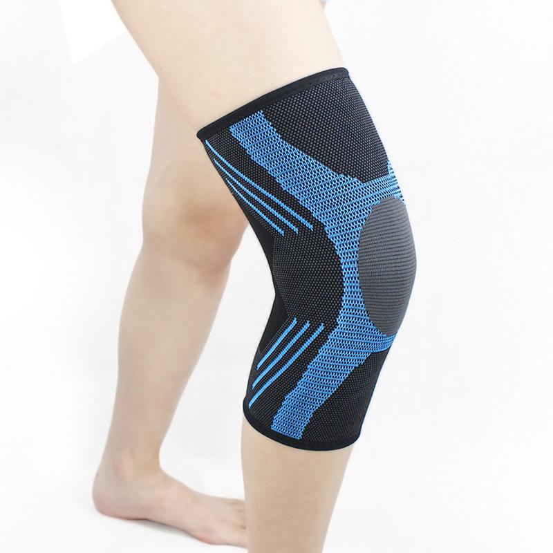 

Новые спортивные нескользящие вязаные нейлоновые наколенники, дышащие, впитывающие пот, силиконовые, высокоэластичные XL синий
