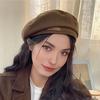 Letter Patch Decor Beret Hat, Vintage Sunscreen Versatile Painter Fedora Hat, Women's Caps & Hats