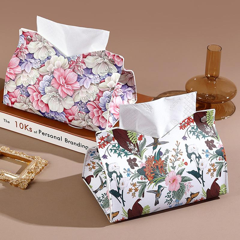 1 ks Obal na papírové utěrky Interiér auta Kožené Malování Stahovací Módní Krabička na kapesníky Úložný box Držák na kapesníky