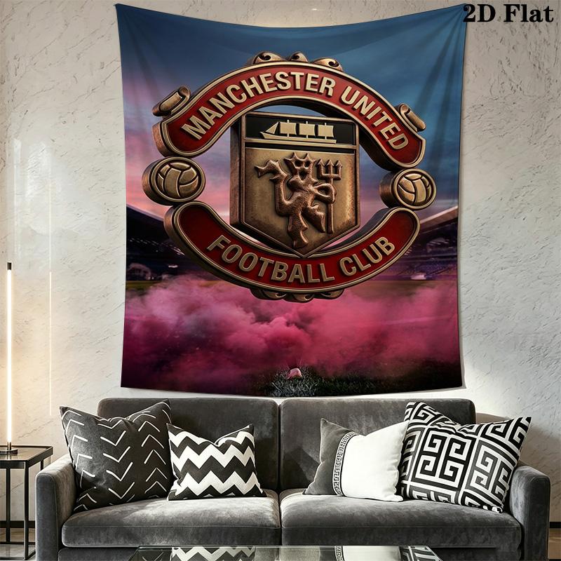 Manchester Crest Smoke Tapestry Wallmounted Fashion Print Home Decor Wall Covering Decoration Atmospheric Background Cloth