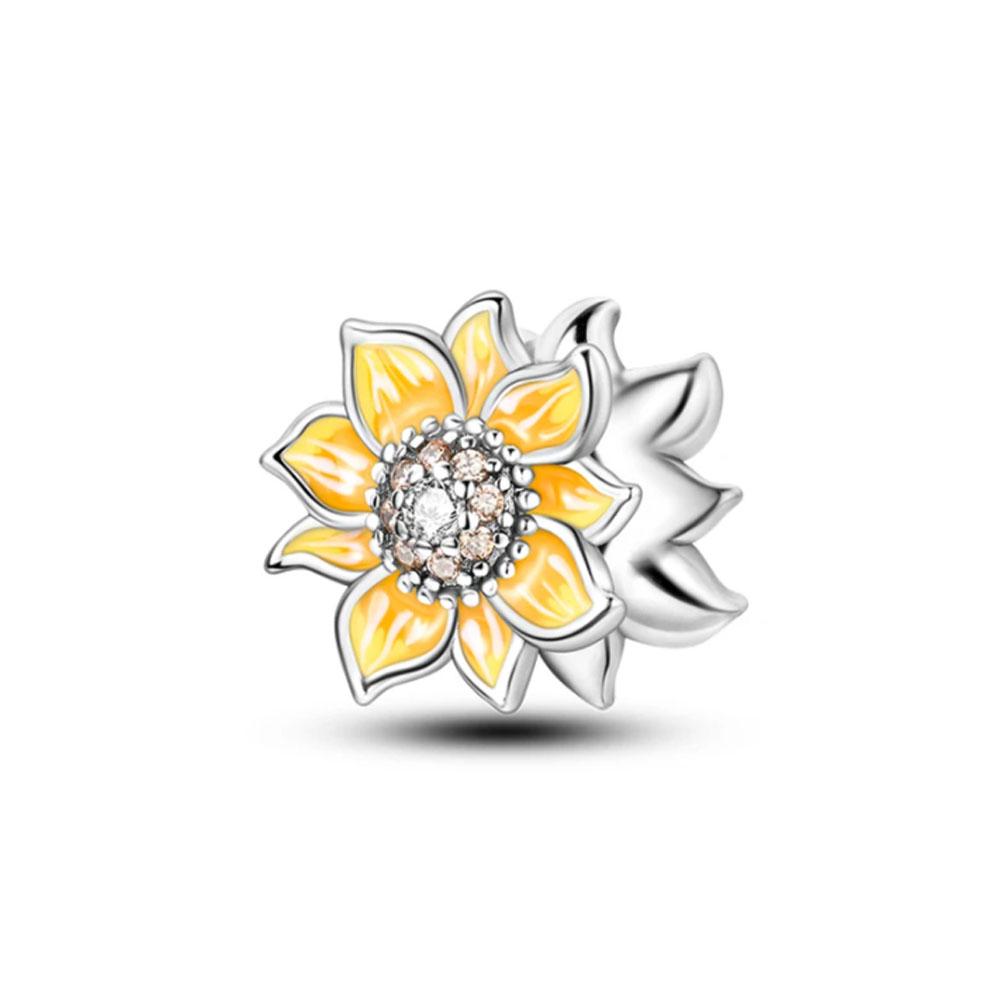 Springs Flower Series Copper Bird Hibiscus Tulip Charm Bead Fit Women Original Bracelet Jewelry For Gift