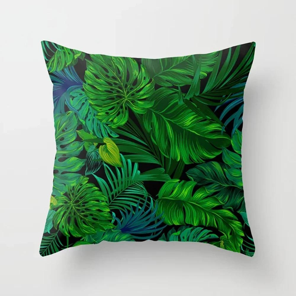 Green Plant Leaf Pillowcase Car Ornaments Office Living Room Home Pillowcase