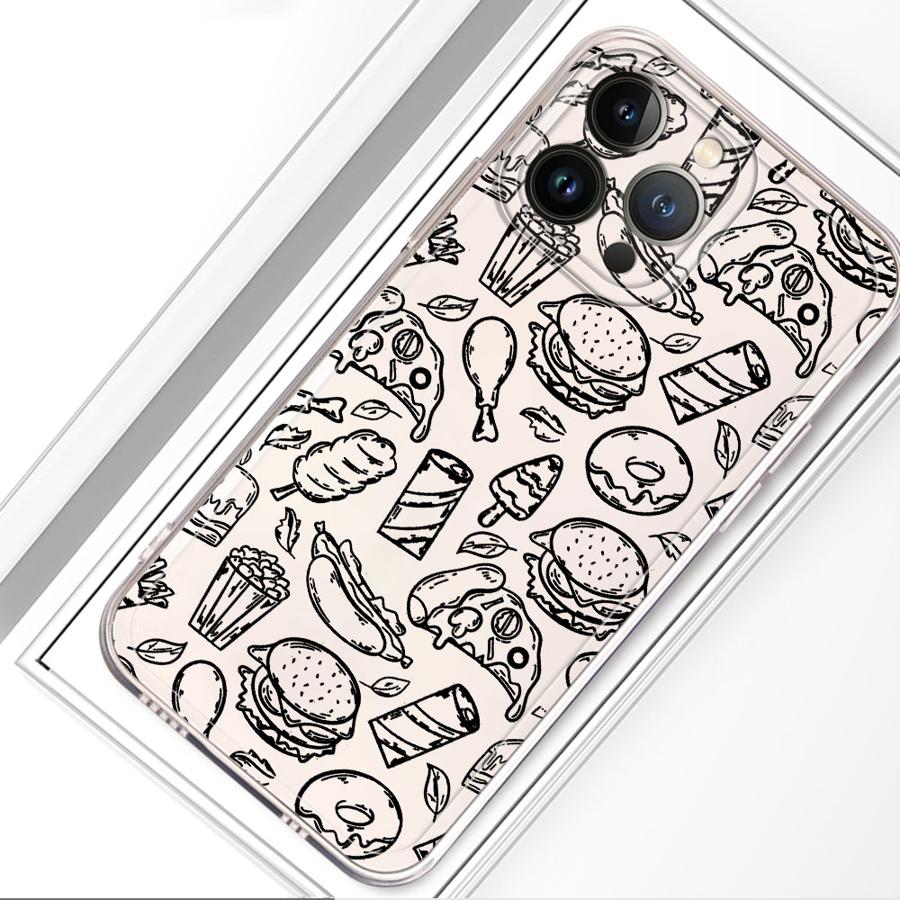 Case for iPhone 17 Pro Max Air 14 Plus 7 8 XS Max 13 Pro XR 16 11 12 Mini 15 Soft Phone Cover Gourmet Burger