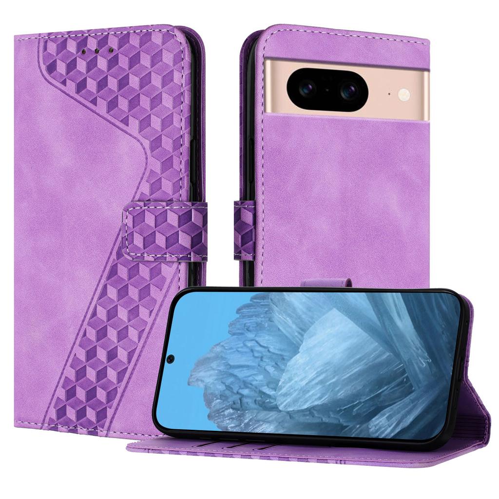 For Google Pixel 8a Leather Case 7-Shaped Pattern Wallet Stand Shockproof Phone Cover