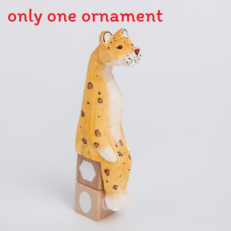 Wooden Animal Figurine Set With Handcrafted Design For Home Decor Gift Ideas
