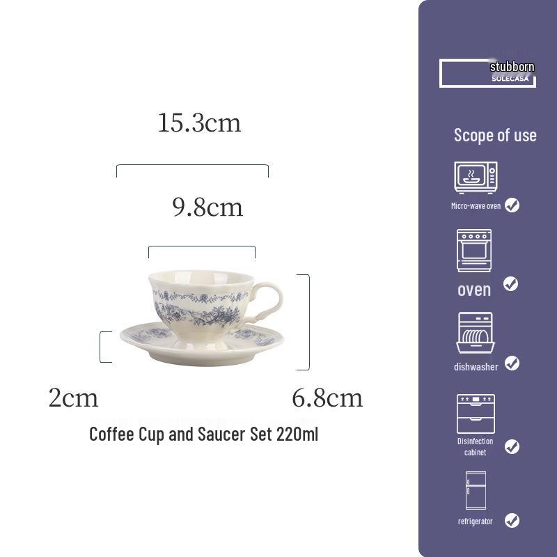 Shunxiang Blue Fog Flower Ceramic Tableware Set: Retro High-End Rice Bowl Plate for Luxurious Dining.