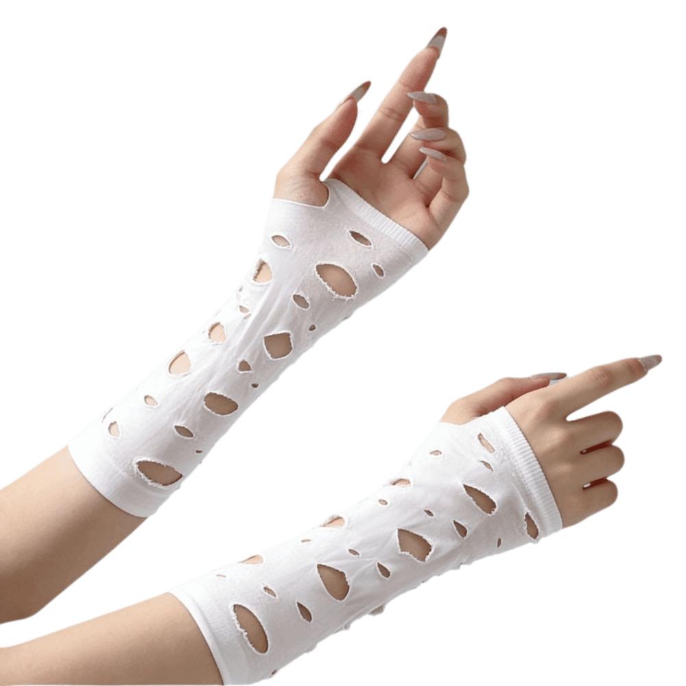 Long Length Gothic Gloves Fingerless Hollow Out Gloves Sexy Long Gloves Unisex