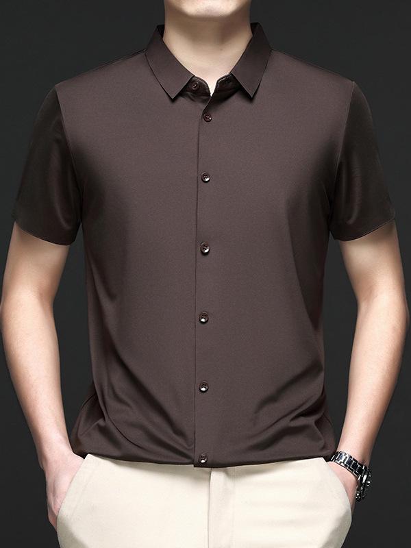 Men's Summer Ice Silk Non-Iron Short-Sleeve Business Shirt