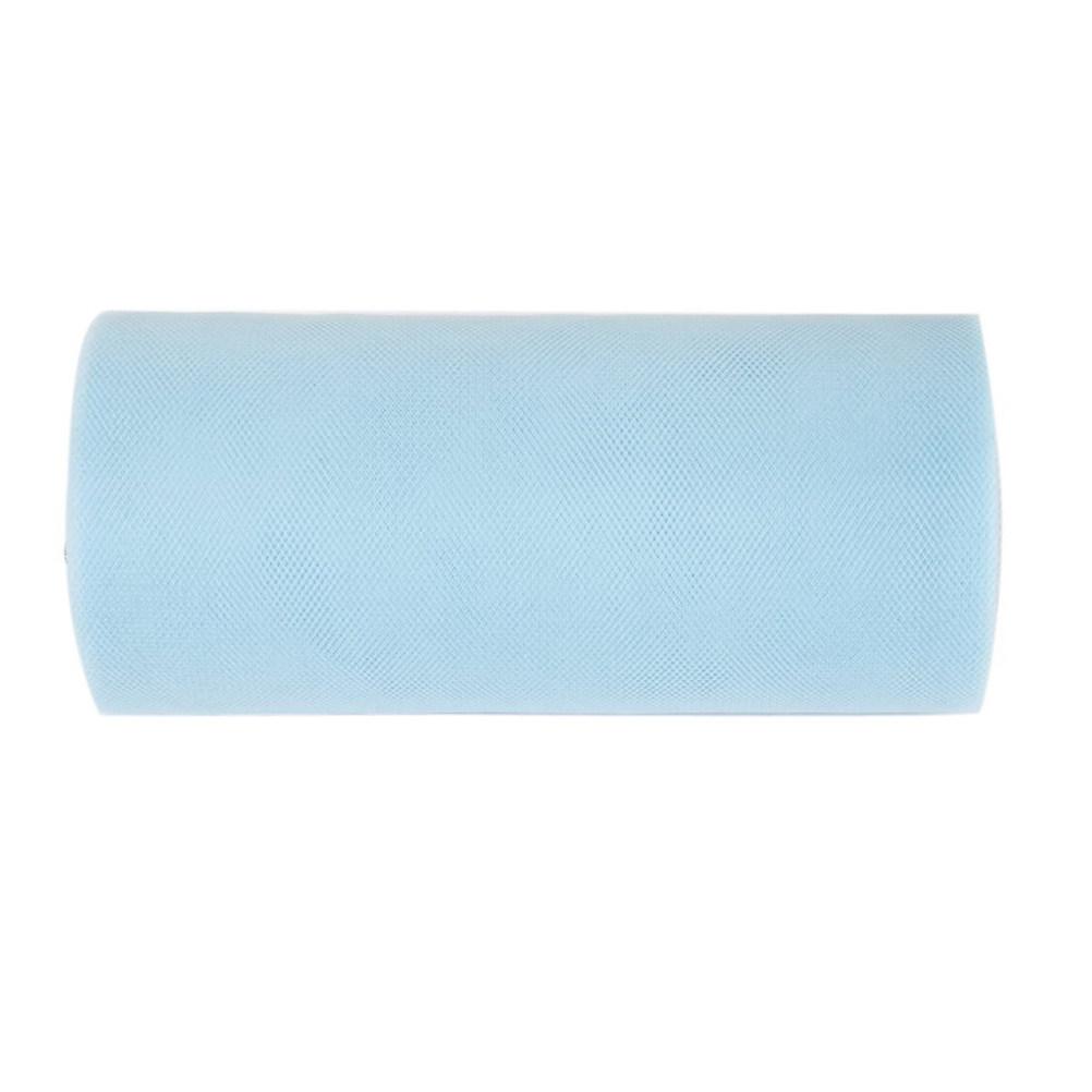 Polyester Sky Blue Tulle Roll 22M X 15Cm for DIY Tutu Crafting Wedding Car Decoration Floral Arrangements Party Room Doorway