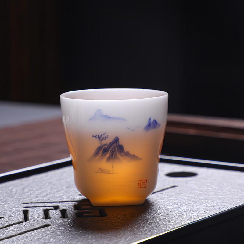 Tuopai Hand-Painted Jade Porcelain Master Tea Cup