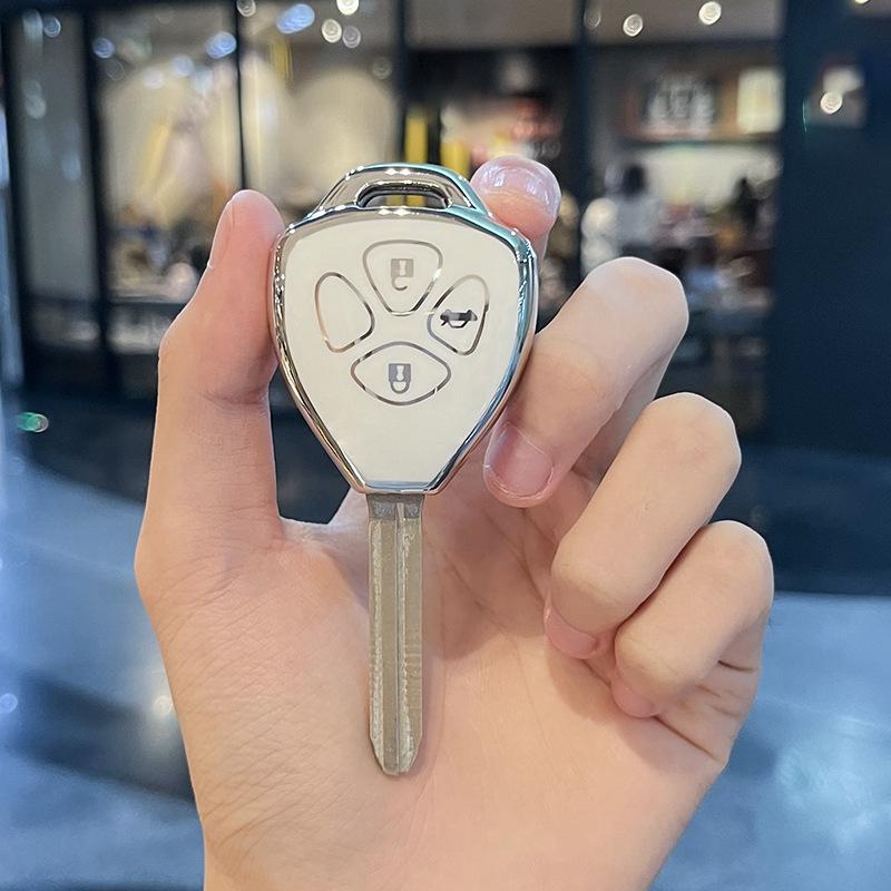 For Toyota Camry Reiz Yaris Vitz Vios Rav4 Ractis Auris HiLux Corolla Fortuner Prado Verso 2/3 Buttons TPU Car Key Case Cover