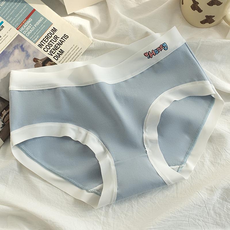 

Женские бесшовные трусики средней посадки, невидимые под одеждой, хлопковые дышащие, с цветными блоками, приятное к коже нижнее белье для осени и лета M