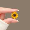 Korean Sunflower Brooch: Elegant Shirt & Dress Pin, Trendy Collar Accessory