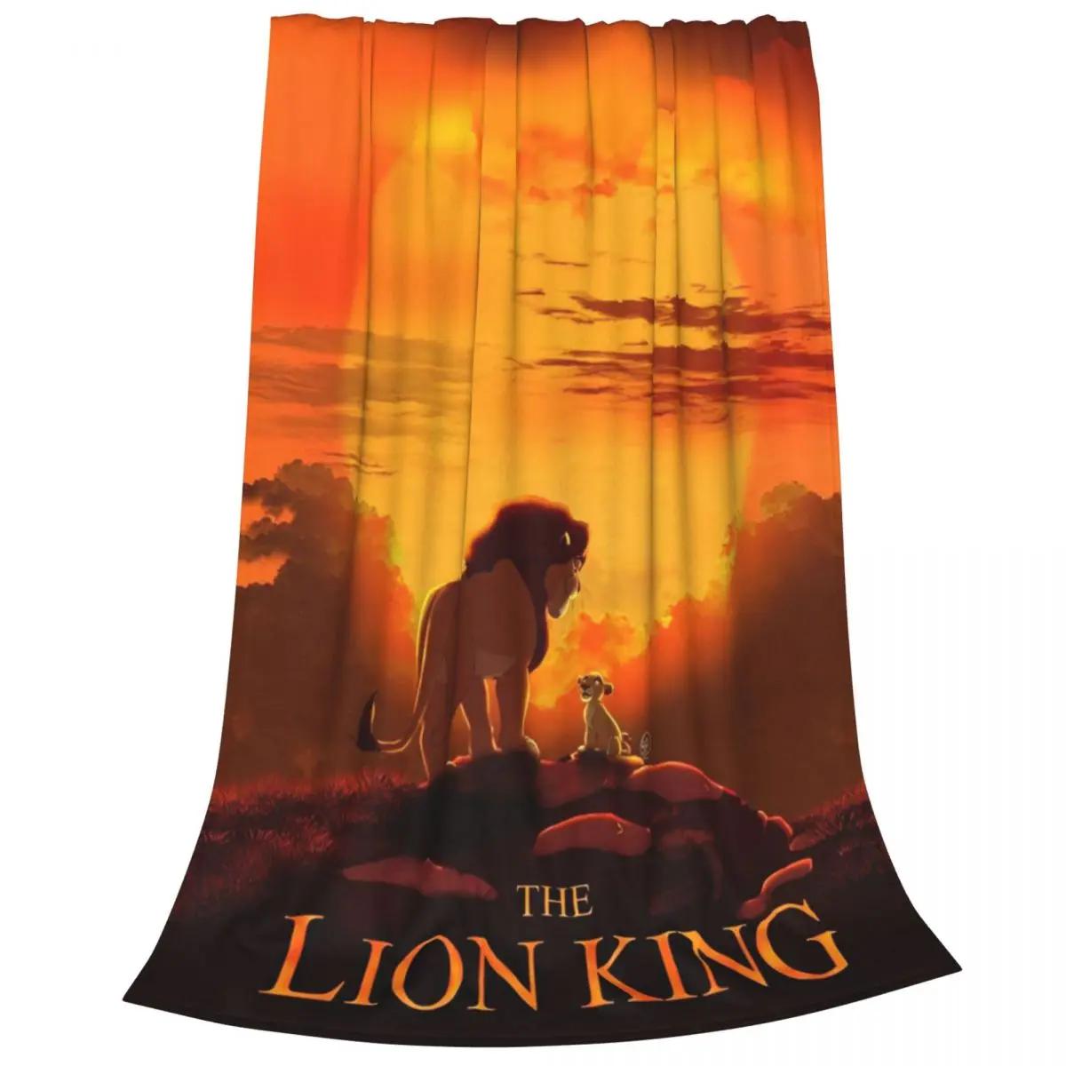 Король Лев Симба Муфаса Плюшевое одеяло-плед Смешной мультяшный принт для кровати дивана кушетки Тонкое одеяло xсм 40x50in
